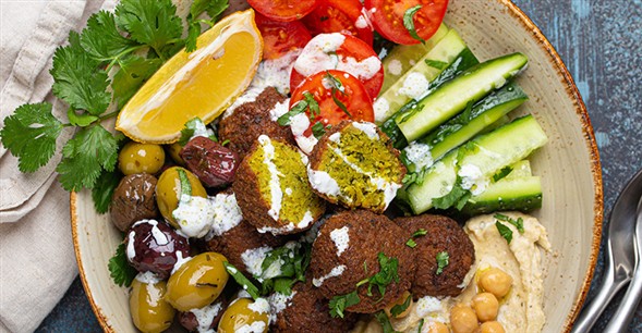 Falafel skál við hummus